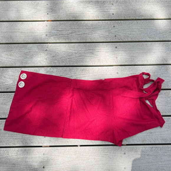 Altar’d State: Dark Red Tie/Wrap Skort. Size Large. - Picture 5 of 9